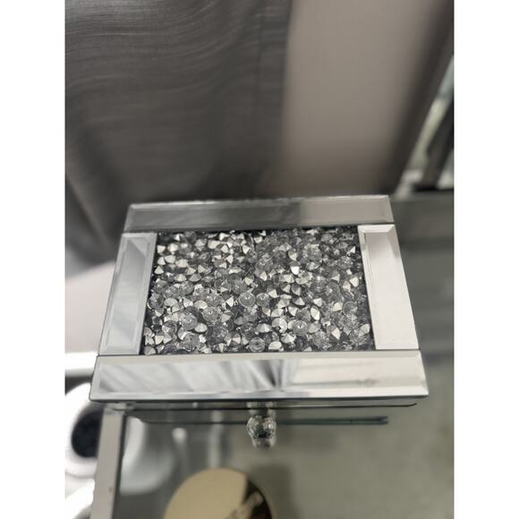 Luxury Glam Mirrored Vanity Organizer – Velvet Interior Makeup Drawer - Picture 11 of 14